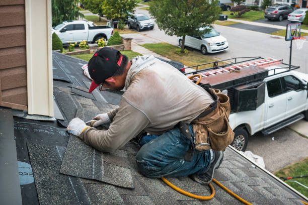 Professional Storm Damage Roof Repair technician working in Basco, IL
